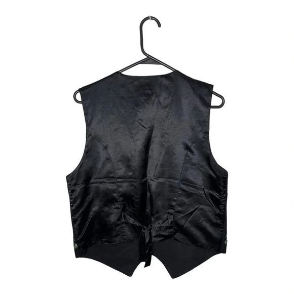 Vintage Wool-Blend Needlepoint Embroidered Roses Vest M - Picture 3 of 3